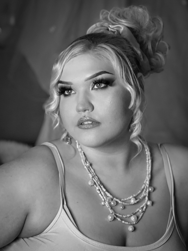 Young woman looking upward